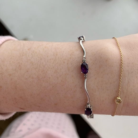 Sterling silver amethyst bracelet - Picture 3 of 4